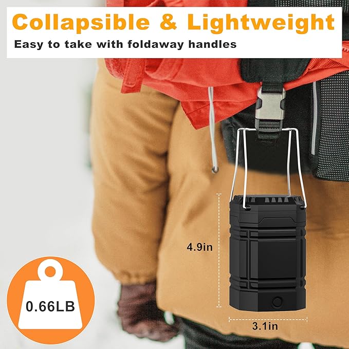 3000mAh Rechargeable Camping Lantern – Solar Powered, Hand Crank, USB-C Charging, Super Bright LED Flashlight & Tent Light, Portable Power Bank for Hurricane, Power Outages, Survival Kit