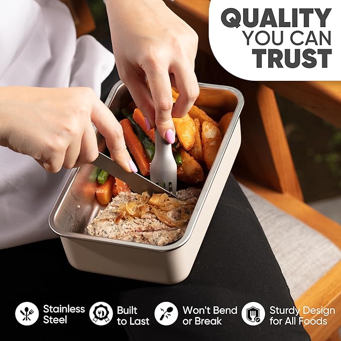 Felix - Compact Portable stainless steel Cutlery set with case | Pocket Utensil set | Travel Utensils with case | Camping| Utensils set for Lunch box| Utility cutlery set | Portable Silverware