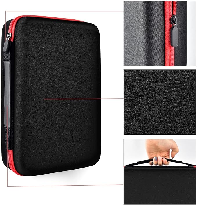 casmilee Battery Organizer & Storage Case with Tester for 162+ AA AAA 4A C D 9V 3V Lithium LR44 CR2 CR123 CR1632 CR2032 18650 Button - Batteries Not Included (Red)