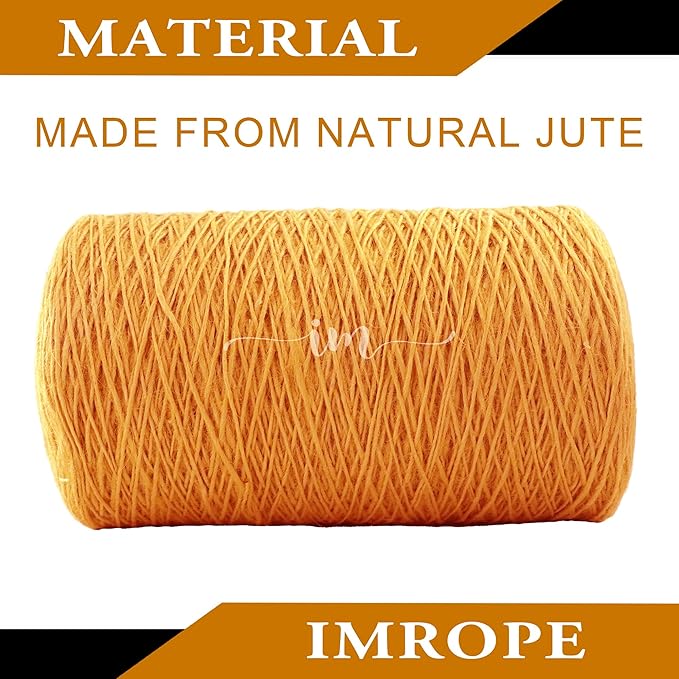 1mm x 2500 Feet Orange Jute Rope, Twine for Gardening Tomato Climbing Plant Tie Floristry Crafts Gift Wrapping Packing Decor