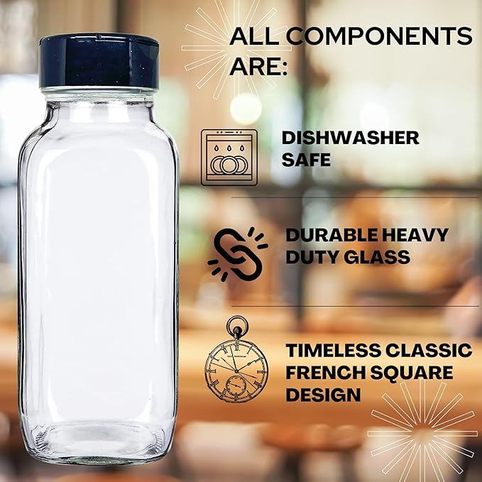 JARMING COLLECTIONS Glass Spice Jars with Shaker Lids - Spice Jars 16 oz for Food Storage, Spice Containers for Kitchen Organization and Storage, Bottles for Spices (Black - 16 Ounce 3 pack)