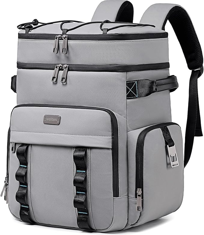 Weitars Insulated Cooler Backpack,Double Deck Waterproof Soft Cooler Bag,Backpack Coolers Leak Proof Lunch Backpack for Men Women for Travel,Camping,Picnic,Beach,Picnic,Outdoor 31L/52 Can