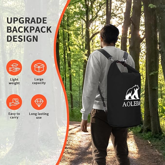 AOLEBA Bear Bag Hanging System Kit, Ultralight Bear Canister for Backpacking, Camping Food Storage Bear Proof Food Storage, 10L Bear Food Bag Survival Bag with Reflective Paracord Rope for Outdoor