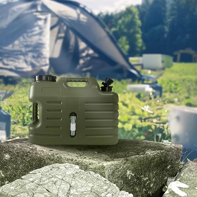 5 Gallon Water Container with Spigot, Portable Camping Water Jug, BPA Free Emergency Water Storage Tank for Outdoor Hiking Camping Vehicle Car Picnic Supplies