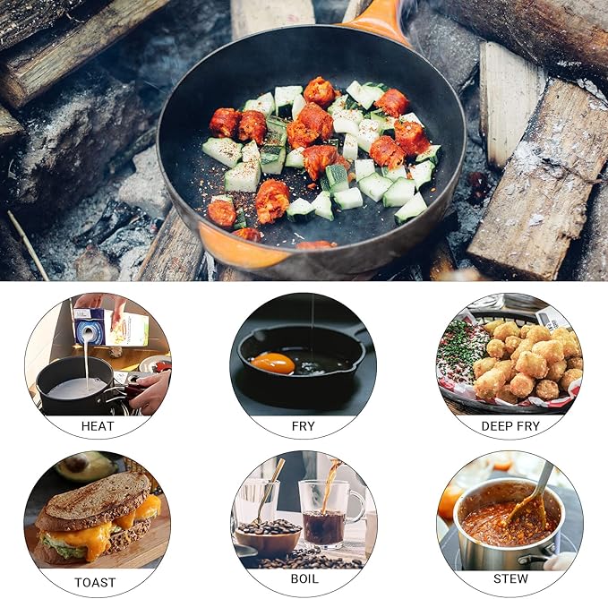 Bulin 24/13/11/8/4 PCS Camping Cookware Mess Kit Lightweight Backpacking Cooking Set Outdoor Cook Gear for Family Hiking, Picnic(Kettle, Pot, Frying Pan, Bowls, Plates, Spoon)