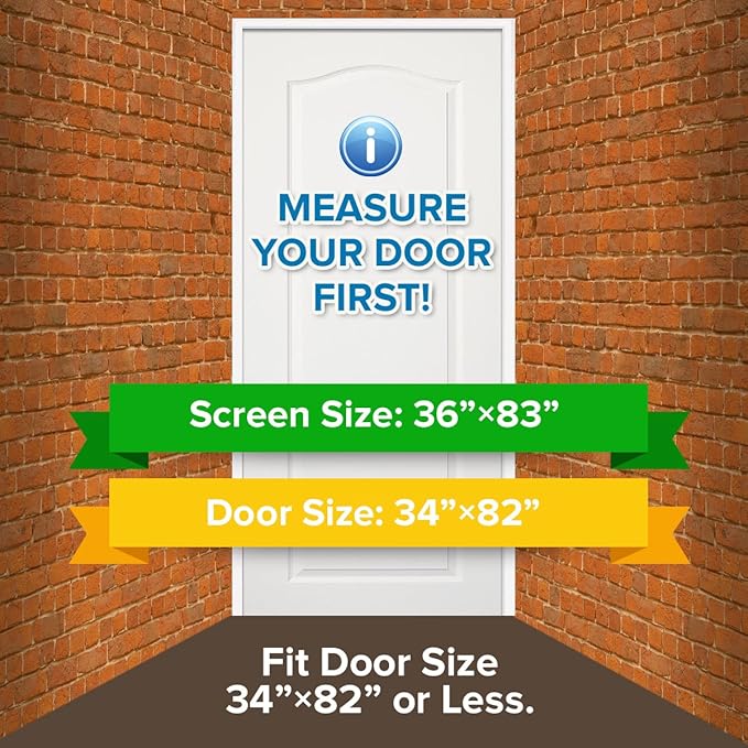 DOOREASY Magnetic Screen Door Easy Install Screen for Doorways/Doors/Patio, Quick Close No Slightest Gap, Fresh Air in(Fits Doors Up to 34"x82")