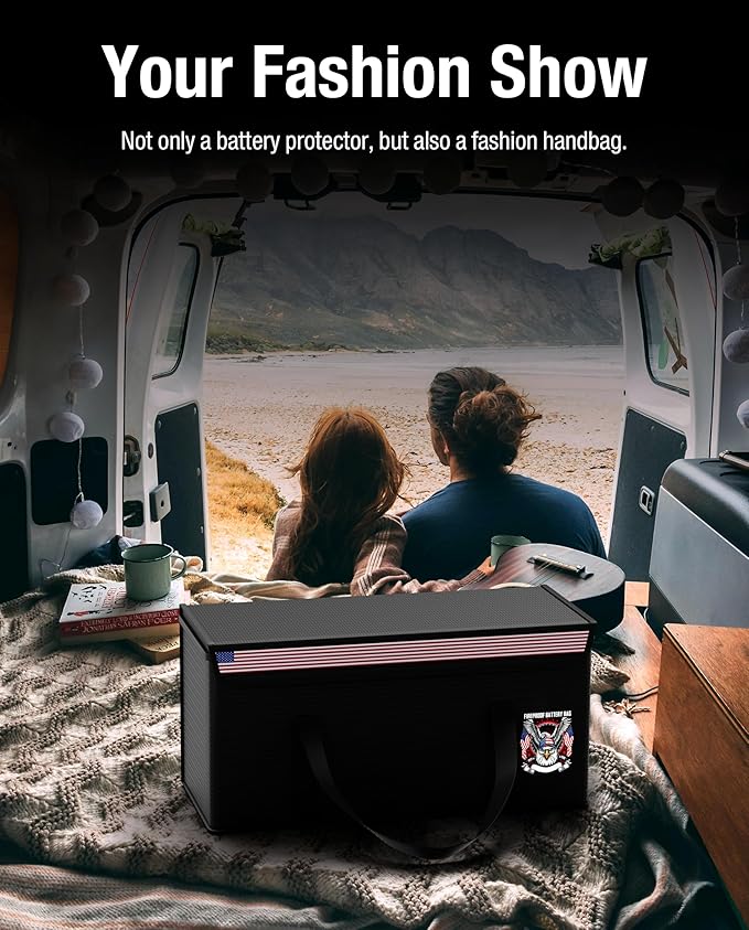 Fireproof Explosionproof Lipo Battery Safe Bag - Large Capacity Ebike Battery Storage Guard Pouch for Charging & Storage - Waterproof Protective Case for Ebike & Lithium Batteries(16.5x6.7x7.9 Inches)