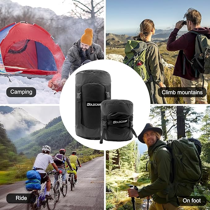 Outdoor Storage Stuff Sacks, Camping Gear Organizer (BLACK, M)