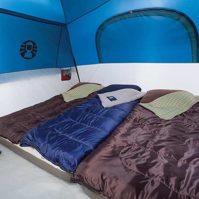 Coleman Brazos 20/30°F Adult Cool-Weather Sleeping Bag with No-Snag Zipper & Stuff Sack, Machine Washable, Great for Camping, Traveling, Guests, & More