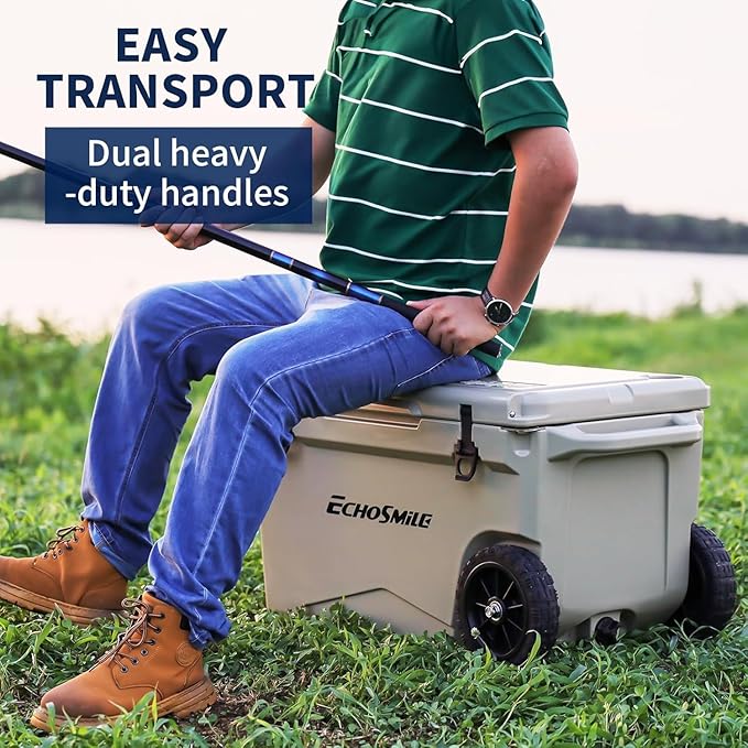EchoSmile 25/30/35/40/60/75 Quart Rotomolded Cooler, Built to Stand up to The Rigors of The Journey