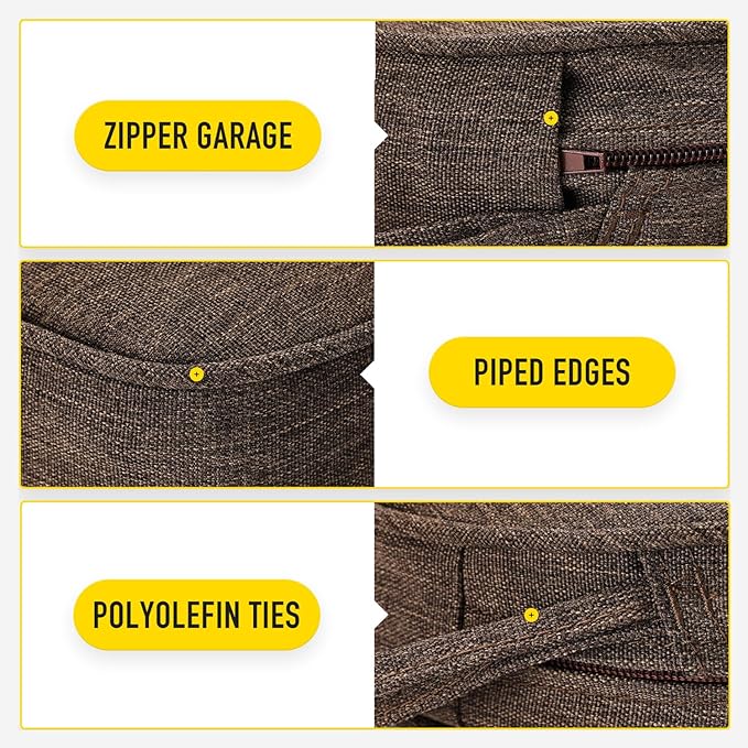 SUNROX Gel Memory Foam Chair Cushions, FadeShield Water-, Stain-Resistant Durable Reversible Seat Cushion Pads with Ties for Indoor/Outdoor Kitchen Dining Office 17"x16" Set of 6, Heather Chestnut