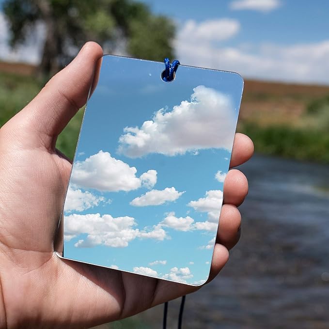 Sun Company Featherweight Signal Mirror | Lightweight and Compact Emergency Survival Mirror | for Camping, Hiking, Backpacking, and Scuba Diving