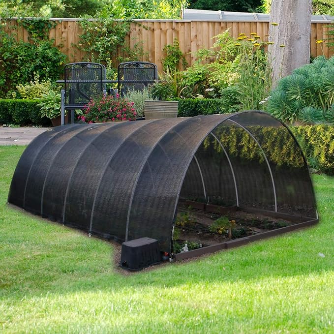 Agfabric 60% Shade Cloth 12X 16ft Sun Shade Fabric Greenhouse Shade Cloth Cover with Grommets Black