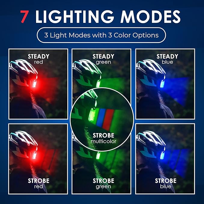 LED Safety Light (2 Pack) - Clip On Strobe/Running Lights for Runners, Dog, Bike, Walking, Boat, Kayak, Stroller and More - High Visibility Accessories for Your Reflective Gear, Bicycle