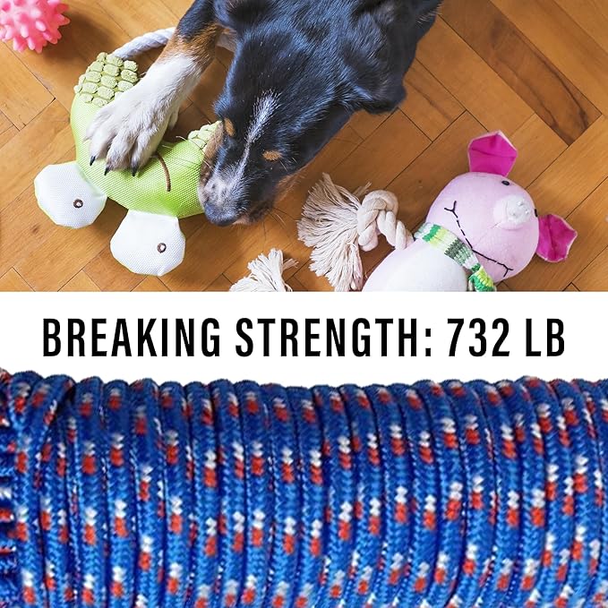 Diamond Braided Polypropylene Rope Nylon Rope Mix Thick Heavy Duty Ropes 3/8 inch 100ft High Strength Perfect for Clothesrope Camping Hiking and Other Outdoor Activities 100ft Blue