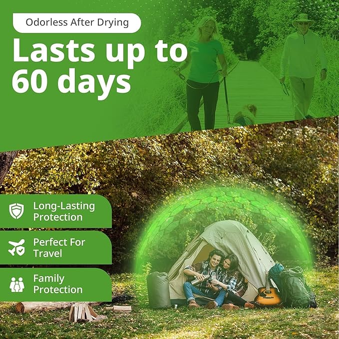 Premium Permethrin Spray - Tick, Flea, Fly, Mosquito, Chigger, Spider & Bed Bug Repellent for Clothing, Gear, Furniture, & Tents, Lasts up to 60 Days, Clear, 18 Oz Aerosol, Pack of 2