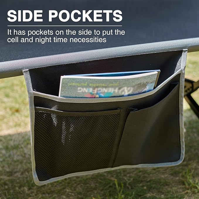 EVER ADVANCED Extra Wide Camping Cot for Adults Oversized XXL Sleeping Cots Folding Cot Bed with Carry Bag, 84.3" L x 41.9" W, Support to 550 lbs