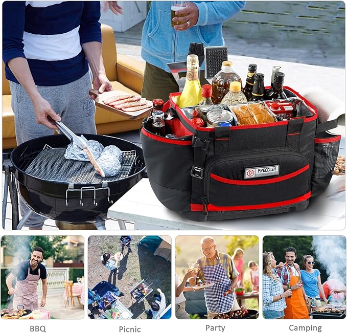 Large Grill Caddy with Hard Base - Blakstone BBQ Organizer, Picnic & Camping Utensil Caddy, Tailgating Essentials, Grill Gifts for Men