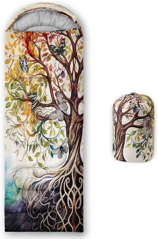 AILONEN Outer Space Astronaut Camping Sleeping Bags,Lightweight & Waterproof,3 Season Warm & Cool Weather,Cartoon Sleeping Bags for Kids,Boys Girls Travelling,Outdoors