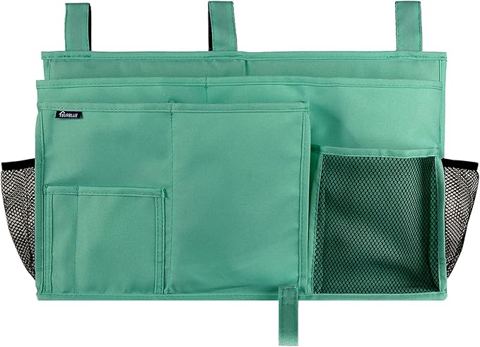 Surblue Caddy Hanging Organizer Bedside Storage Bag for Bunk and Hospital Beds, Green, L