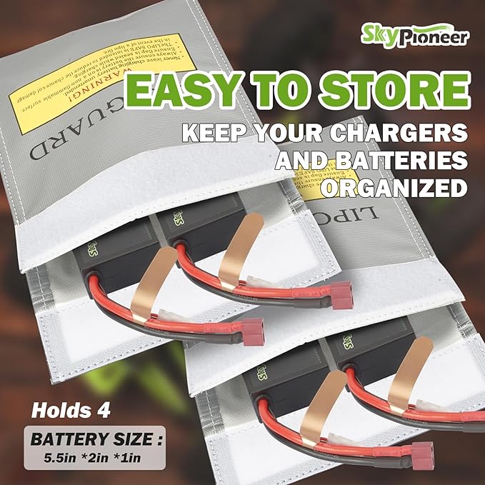 2 Pack Lipo Safe Bags, Fire Retardant Lipo Battery Bag, 6.9''x9'' Silver, Fireproof Explosion-proof Sack for Charging and Storage