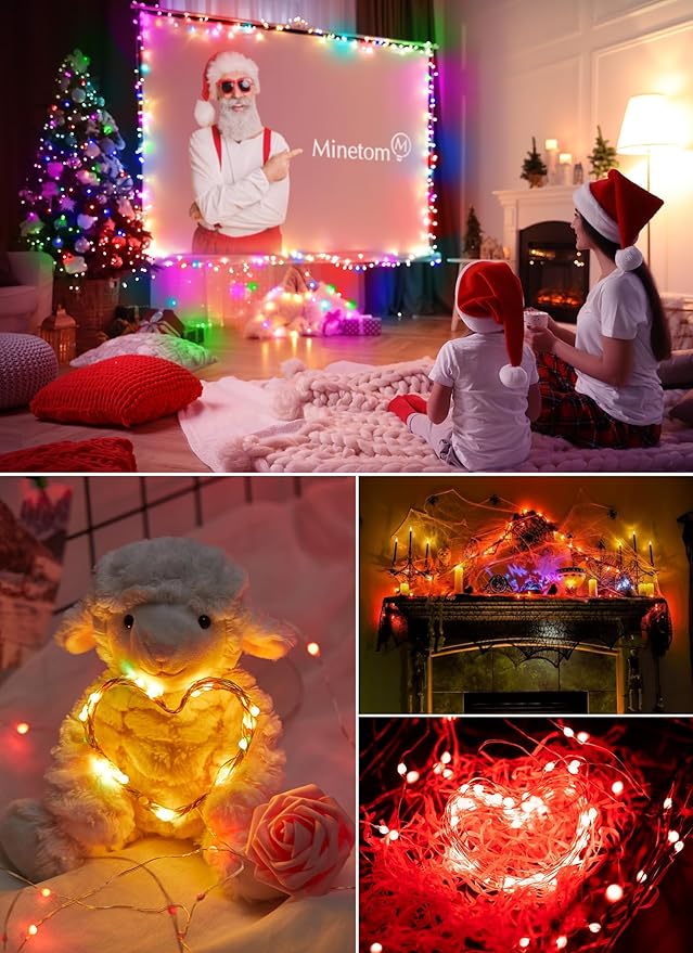 Fairy Lights- 33 FT 100 LED String Lights with Remote, 16 Colors & 6 Holiday Colors Changing Fairy Lights, Valentines String Lights with Timer, Fairy Lights for Bedroom Indoor Party Decoration