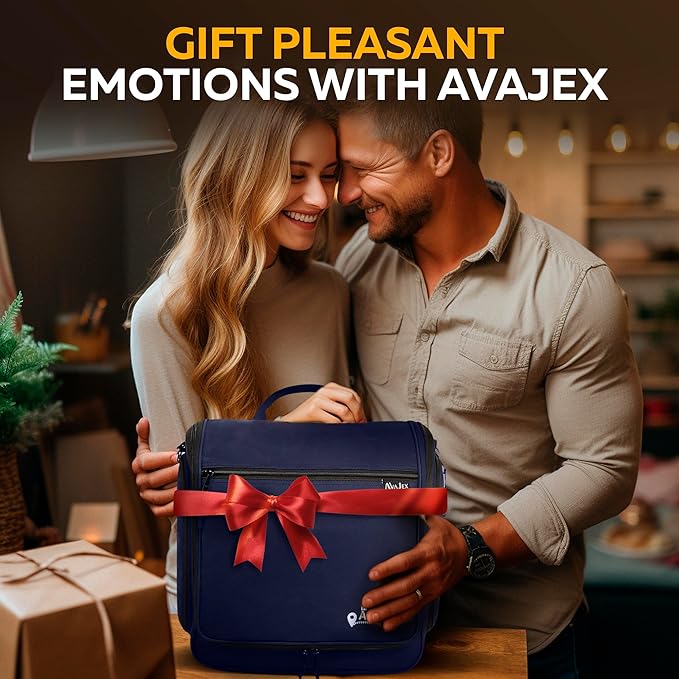 Travel Toiletry Bag for Men and Women - Large Hanging Toiletry Organizer - Waterproof Hygiene Bag with Metal XXL Swivel Hook, with Sturdy Zippers and 19 Compartments for Toiletries, Makeup, Cosmetics