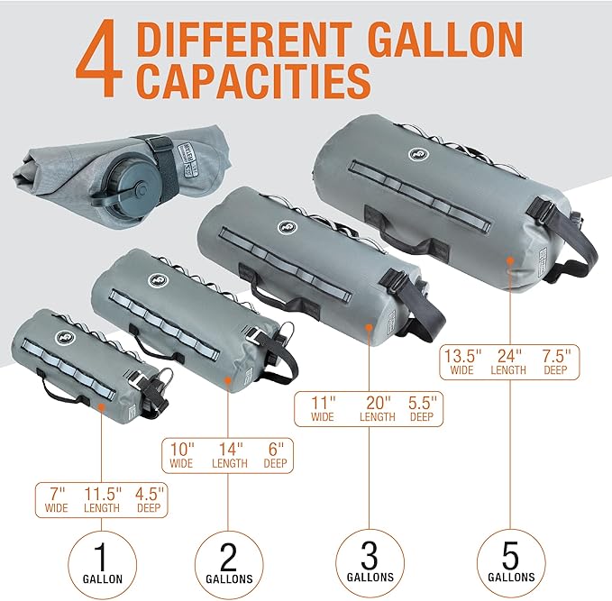 Giant Loop Cactus Canteen Water Reservoir, Foldable and Collapsible Utility Bladder for Drinking Water 1,2,3,5-Gallon (5-Gallon)
