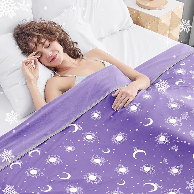 inhand Cooling Blanket Queen Size (90"x90") - Cooled Blankets for Hot Sleepers Lightweight Breathable Summer Blanket for Sleeping Night Sweats to Keep Cool in The Heat -Fantasy Purple