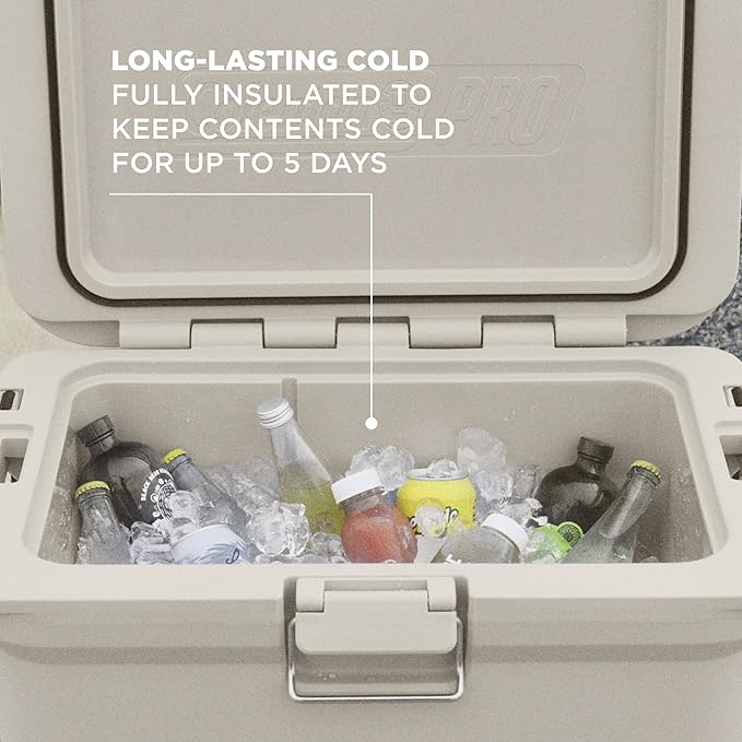 Coleman Pro Heavy-Duty, Desert Sand, 55qt Wheeled Ultra-Light Premium Hard Cooler, Extra-Thick Insulation Keeps Ice up to 5 Days, 92-Can Capacity, Heavy-Duty Wheels