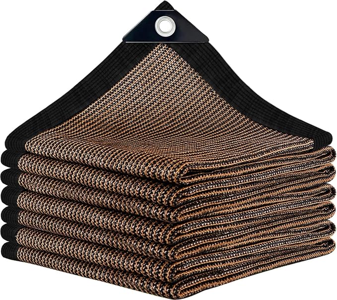 Mocha Sun Shade Cloth,Pergola Shade Cover with Reinforced Grommets,90% Shade Fabric Fence Privacy Screen Balcony,Pergola Shade Cover Canopy Garden Carport Porch Deck Patio Shade Cover,6x10FT