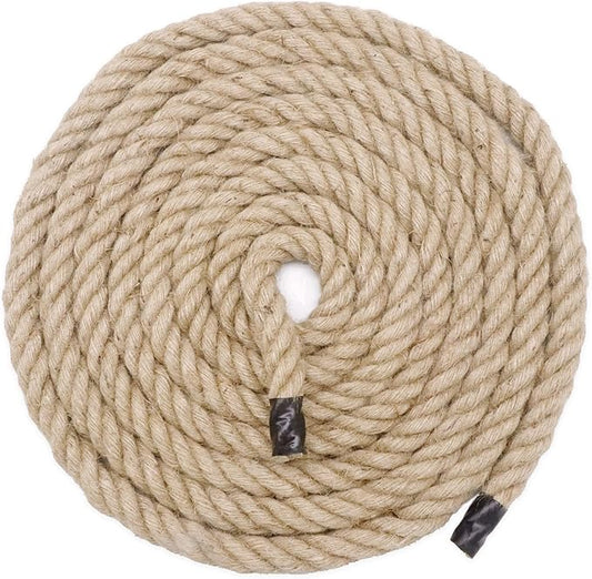 Jute Rope 1 Inch x 20 Ft, IMROPE Natural Jute Rope Twisted 4 Strands for DIY Arts Crafts, Garden, Home Decorating, Hammock