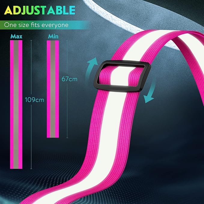 Simket Led Reflective Vest Running Gear, High Visibility Reflective Running Gear Rechargeable Adjustable Led Running Vest, Safety Night Running Gear for Men Women