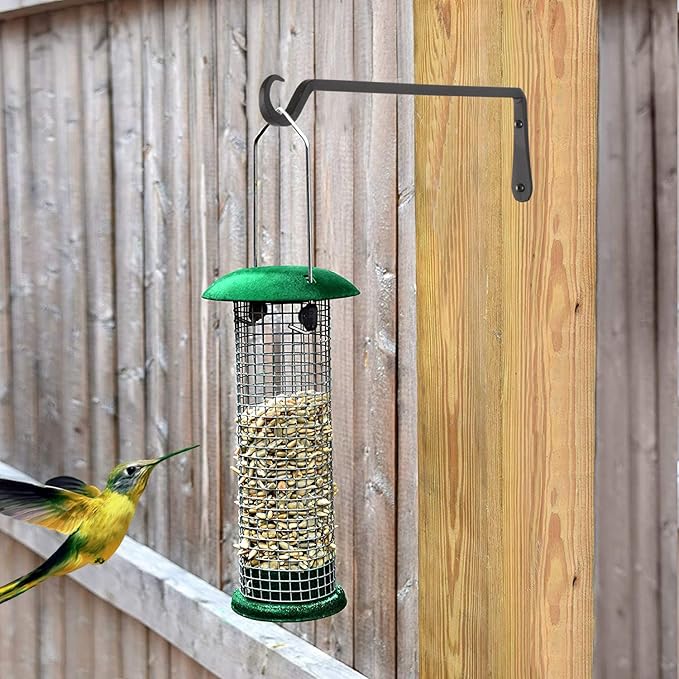 12" Plant Hangers 6-Pack - Heavy Duty Rust-Resistant Steel Hooks for Bird Feeders, Indoor/Outdoor Plants & Wall Decor, Black