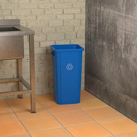 23 Gallon Blue Square Commercial Trash Can