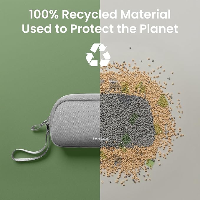 tomtoc Electronics Organizer Travel Case, Water Resistant Travel Bag Cable Organizer for Essentials, Tech Pouch Accessories Carry Storage for Cord, Phone, Cables, Airpods, USB Flash Drive, Daily Items