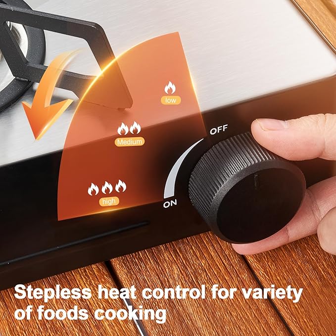 Odoland Portable Camping Stove 7500 BTU Camp Stove Lightweight Butane Gas Stove for Camping Cooking Outdoor Backpacking and Picnic (Black)