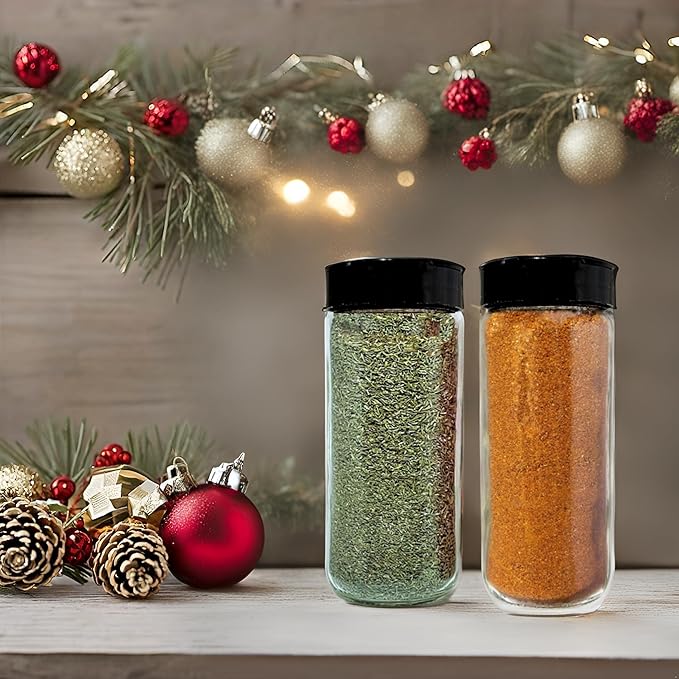 JARMING COLLECTIONS 16oz Glass Spice Shakers with Lids – Set of 3 Large Seasoning Containers with Shaker Tops for Kitchen, Pantry & Herb Storage (3 pack)