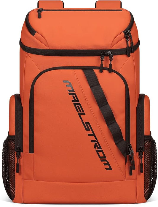 Maelstrom Backpack Cooler,36 Can Cooler Backpack,Soft Cooler Bag Insulated Leakproof,Lightweight Ice Chest Backpack,Travel Cooler Lunch Backpack for Camping,Hiking,Beach,Orange