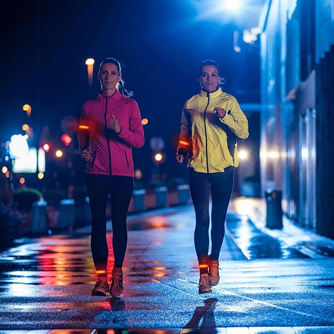 LemonBest LED Armband Running USB Rechargeable - 2 Pack Safety Lights for Runners 3 Modes Running Gear Lights Adjustable High Visibility Waterproof Reflective Wristband for Night Running Walking