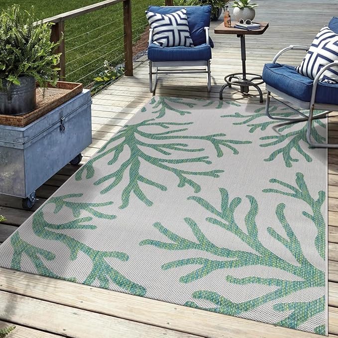 Keen Home Design Terrace Outdoor Area Rug - 12x15 Washable Indoor/Outdoor Rug for Patio, Kitchen, Balcony, Beach, Garden, Deck and Porch, Size: 12'x15'