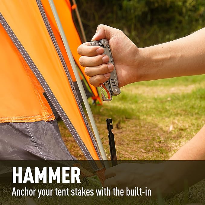 Multitool Stainless Steel Multi-Tool Pliers 13-in-1 with Sheath, Safe Locking, Carabiner, Professional Pocket Tools for Fishing & Camping