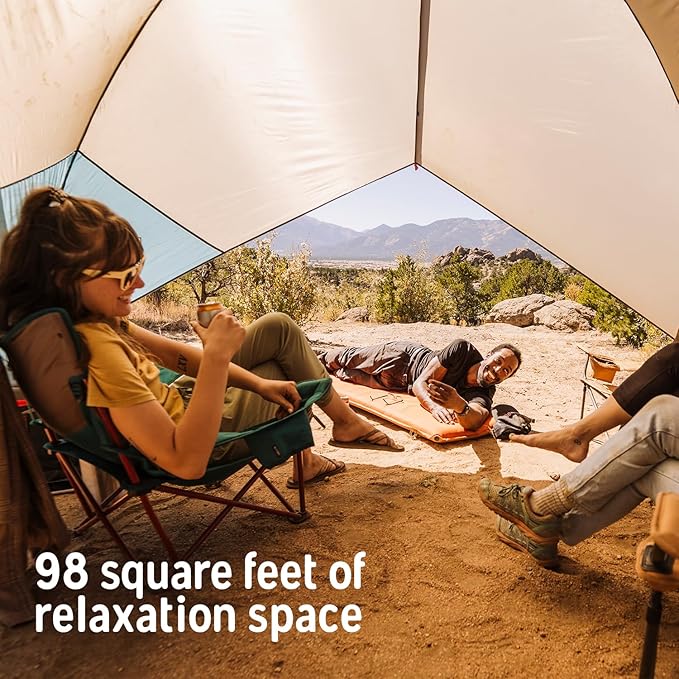 Kelty Sunshade – Pop Up Portable Shade UV Shelter for Beach Trips, Soccer Games, Backyard, Camping, Adjustable Side Wall, Wind Protection, 2024 Model