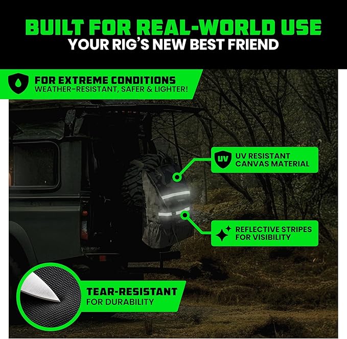 Rhino USA Spare Tire Trash Bag - Ultimate Car Storage Solution For Overlanding Accesories, Firewood, Water, Camping Essentials and More! - Camo