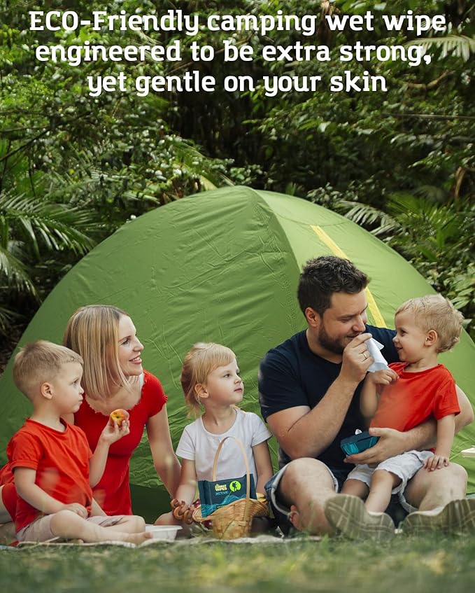 Combat Wipes ACTIVE Outdoor Wet Wipes - Extra Thick Camping Gear, Biodegradable, Body & Hand Cleansing/Refreshing Cloths for Backpacking & Gym w/Natural Aloe & Vitamin E(4 packs, 25 wipes each)