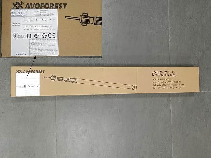 Tarp Poles Heavy Duty Adjustable, AVOFOREST Aviation Aluminum 8.7FT Tent Poles Lengthen and Thicken with Protection Cap Awning Poles Set of 4 for Hiking