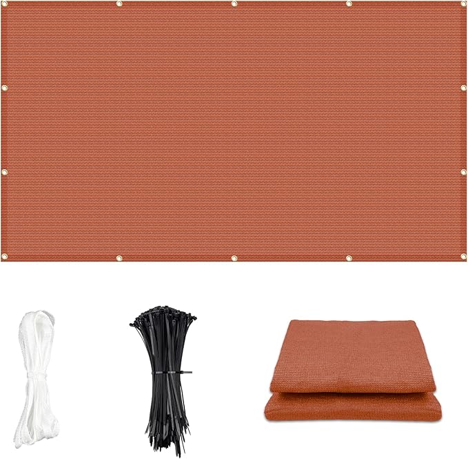 Cool Area Sun Shade Cloth with Grommets 3×13 FT Shade Panel Shade Tarp Screen Fabic for Outdoor Patio Pergola Cover Deck Garden, Terra Red (Customized)