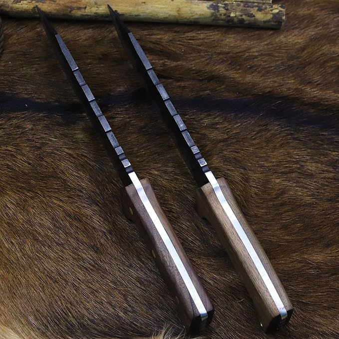 BA-KOR DC53 Steel 38CM (15.2IN) Full Tang 6mm Thick Fixed Knife+Sheath&(5.9IN) Cerium Igniter, Suitable for Outdoor Hunting, Camping, Survival Exploration, EDC