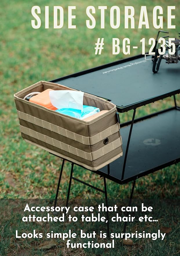 camping moon Side Storage Bag Outdoor Storage Box for Field Rack Black BG-1235BK (Coyote)