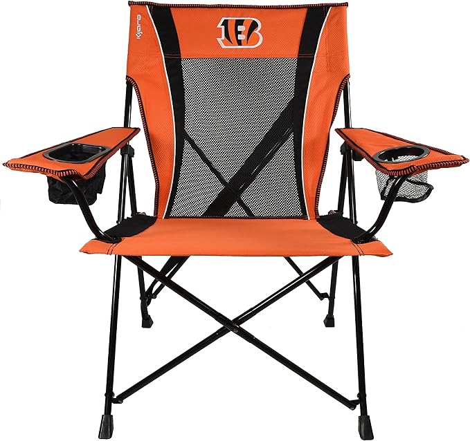 Kijaro Sports Fan Folding Chair, 26" L x 35.5" W x 37" H, Cincinnati Bengals